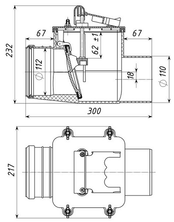 Размеры и чертеж канализационного затвора ТП-85.100